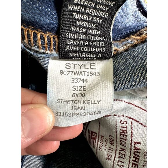 Polo Ralph Lauren Jeans Low Rise Dark Wash Stretch Kelly Bootcut Denim size 6 - Picture 4 of 12